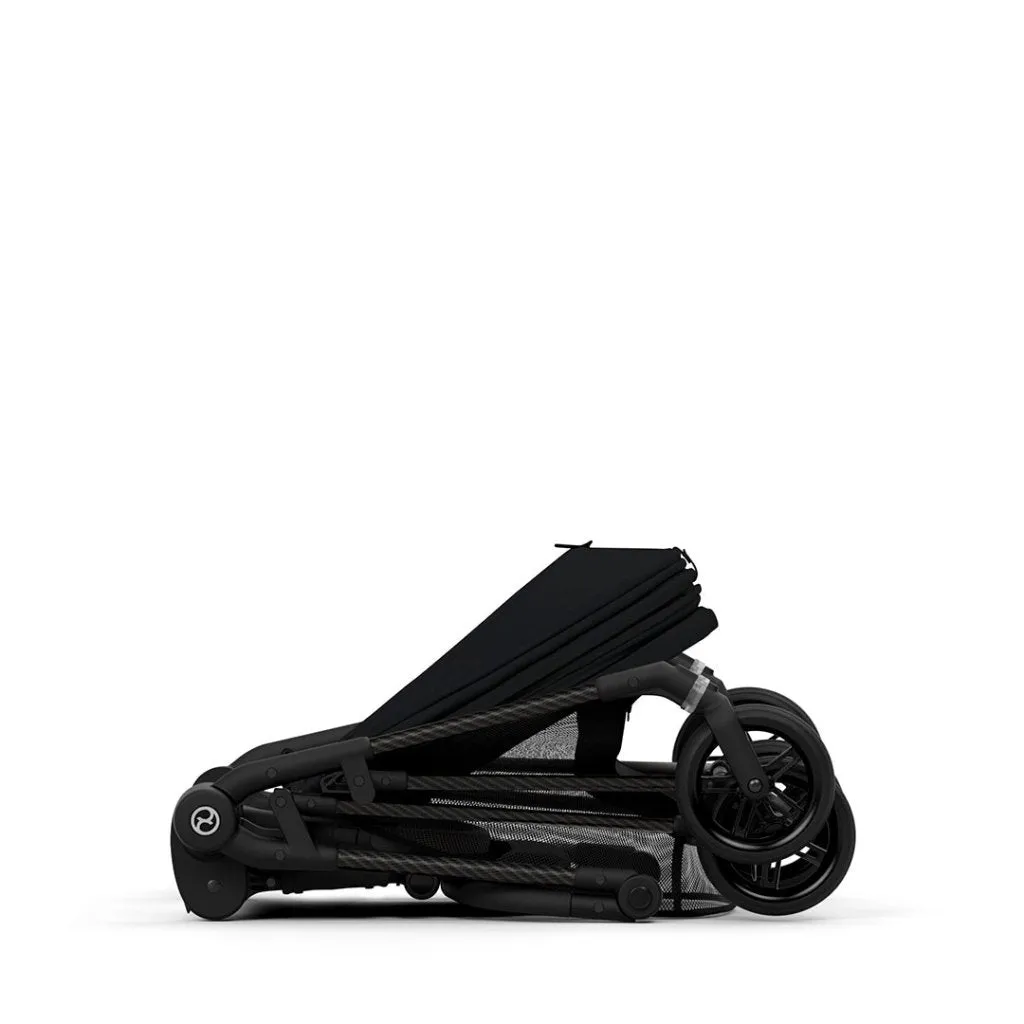 Cybex Melio Carbon Travel System Essential Bundle - Moon Black
