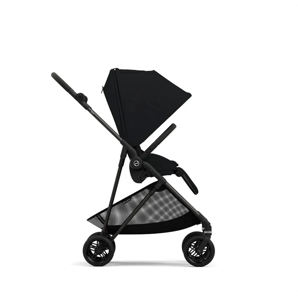 Cybex Melio Carbon Travel System Essential Bundle - Moon Black