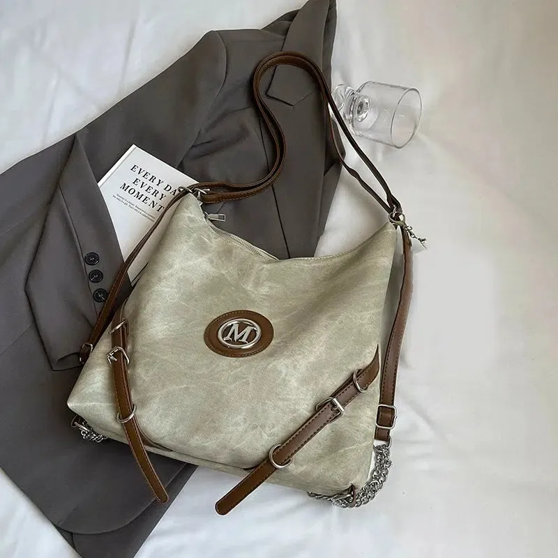 Denim Canvas  Crossbody Backpack
