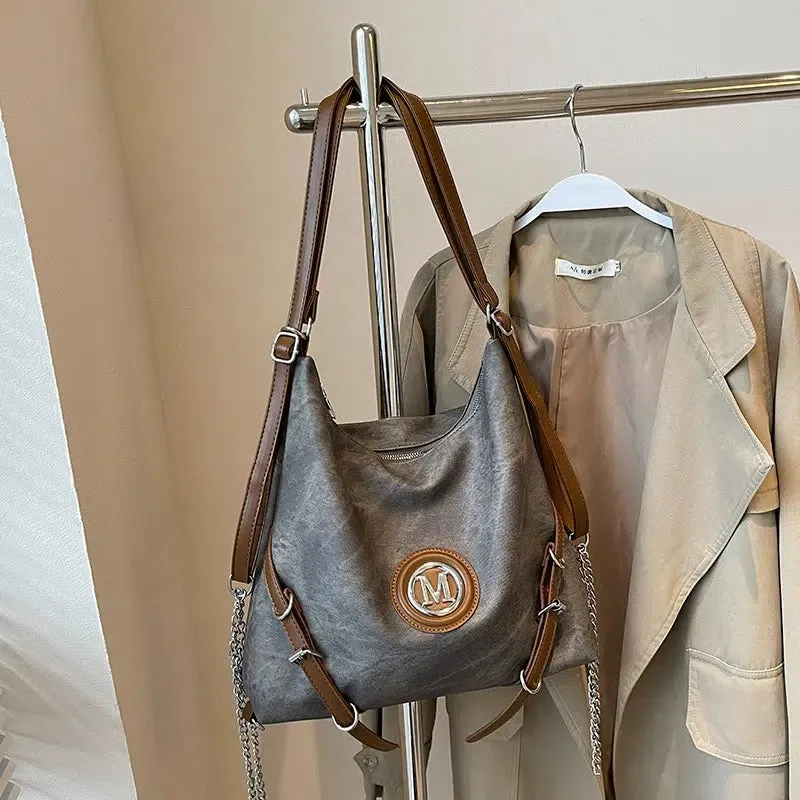 Denim Canvas  Crossbody Backpack