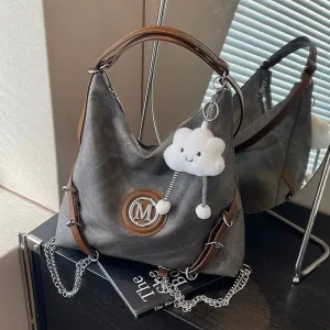 Denim Canvas  Crossbody Backpack