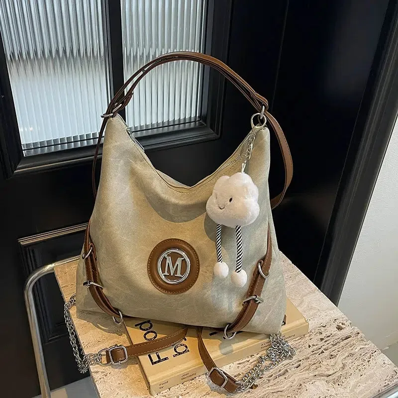 Denim Canvas  Crossbody Backpack
