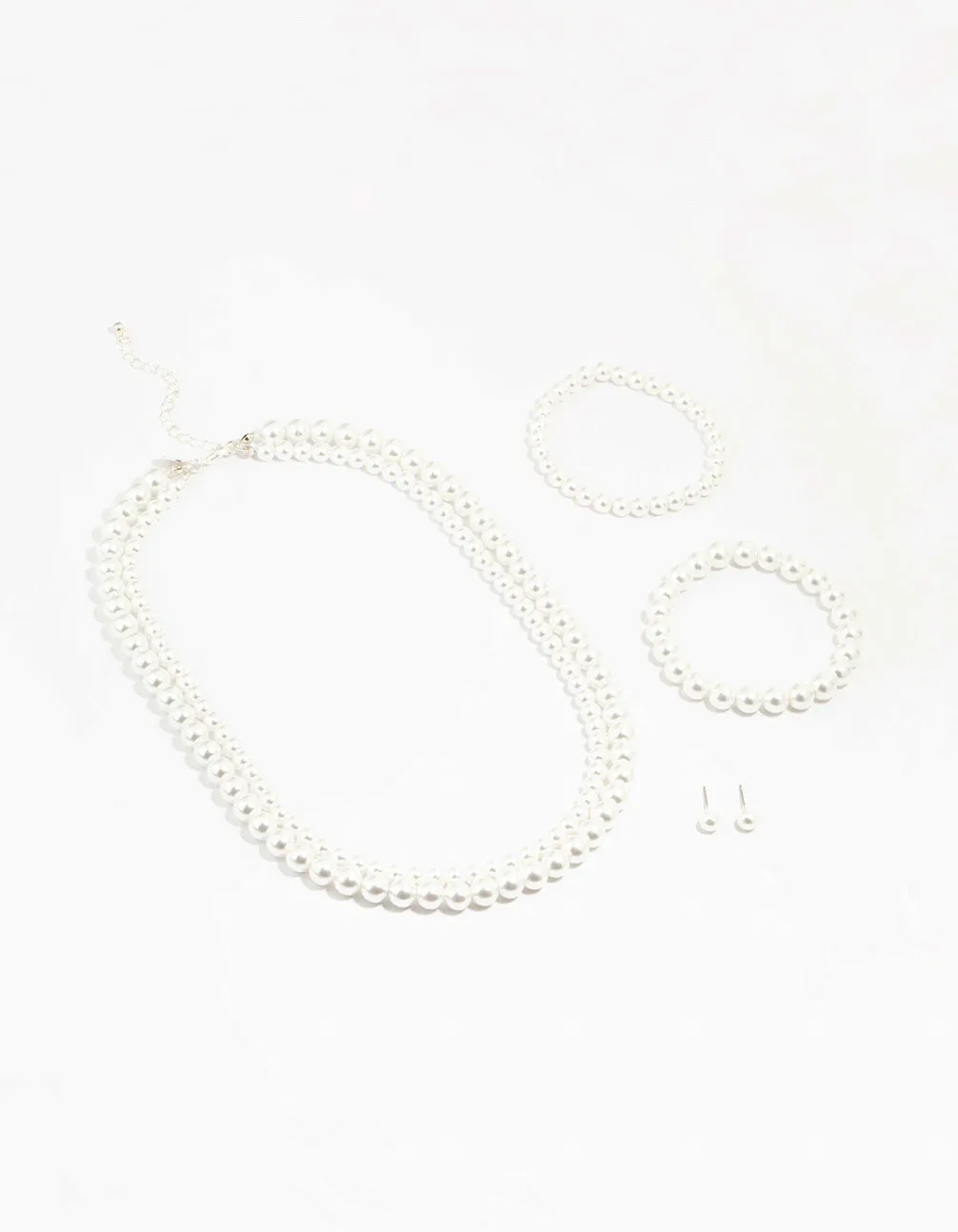 Double Beaded Strand Pearl Jewellery Set