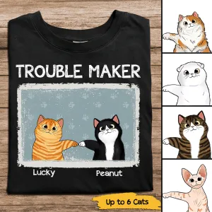 Double Trouble Drizzle Color Frame Fluffy Cat Personalized Shirt