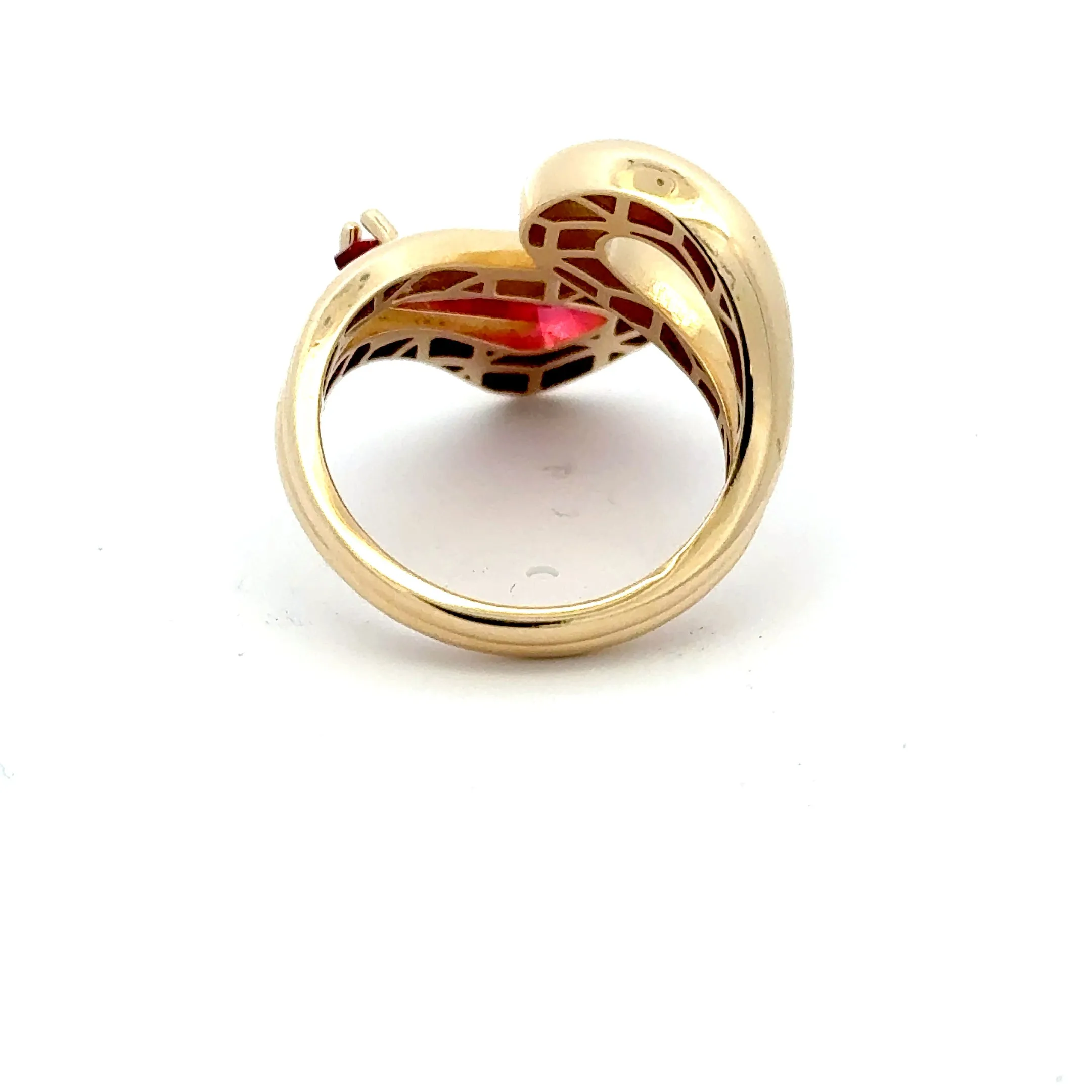 Elegant Gold and Pink Pendant 14k