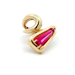 Elegant Gold and Pink Pendant 14k