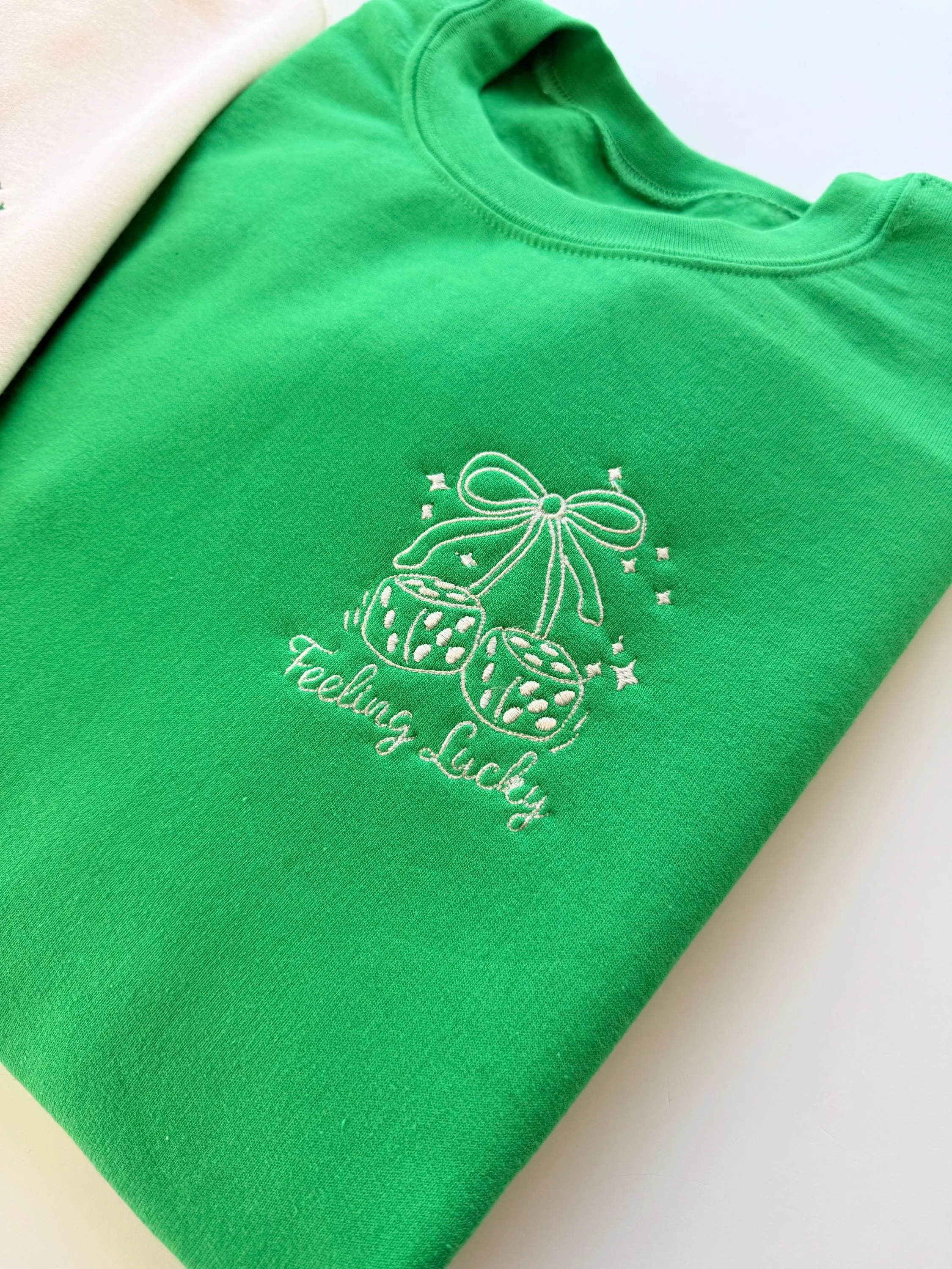 Feeling Lucky Embroidered St. Patrick’s Day Sweatshirt