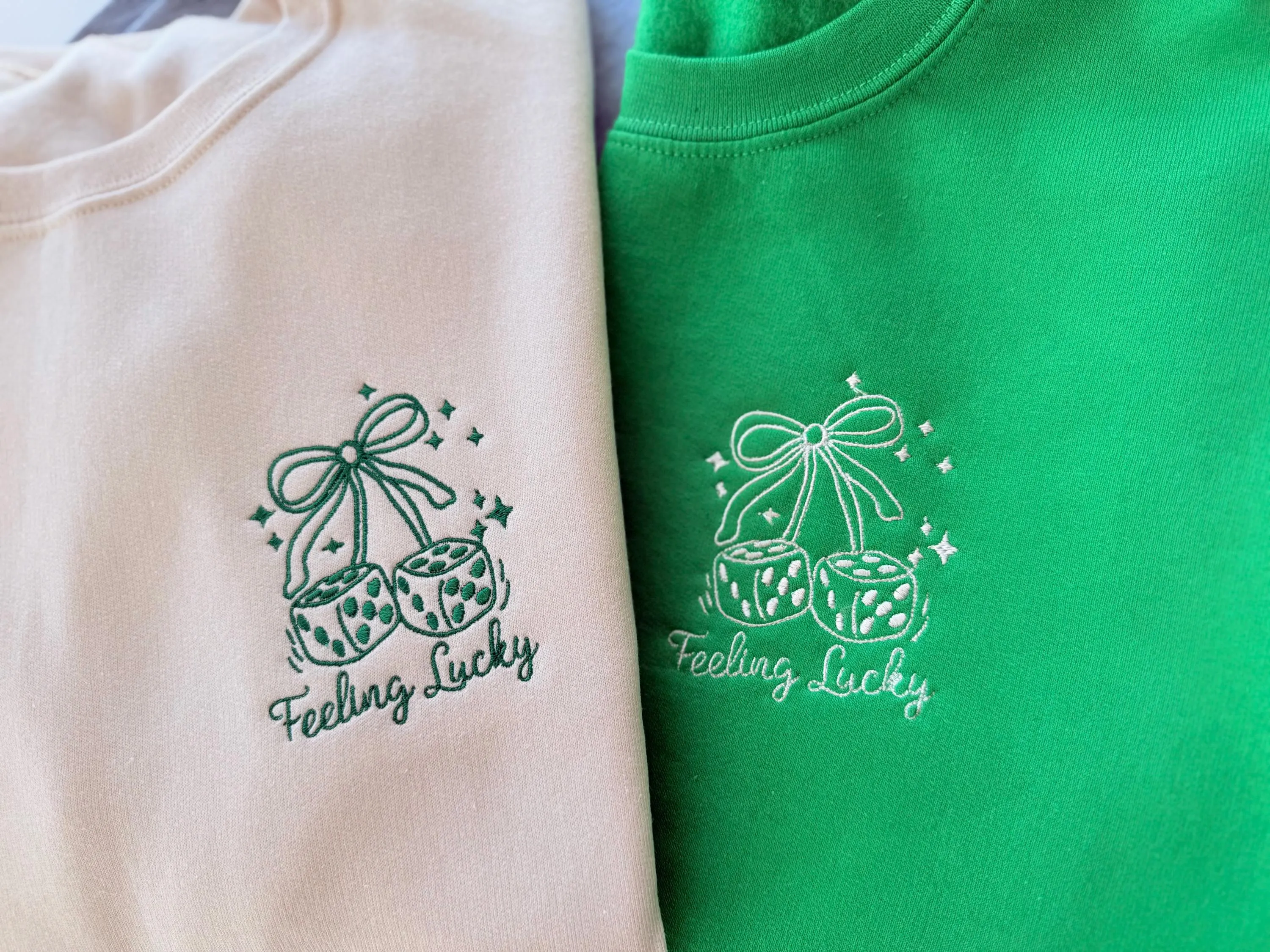 Feeling Lucky Embroidered St. Patrick’s Day Sweatshirt
