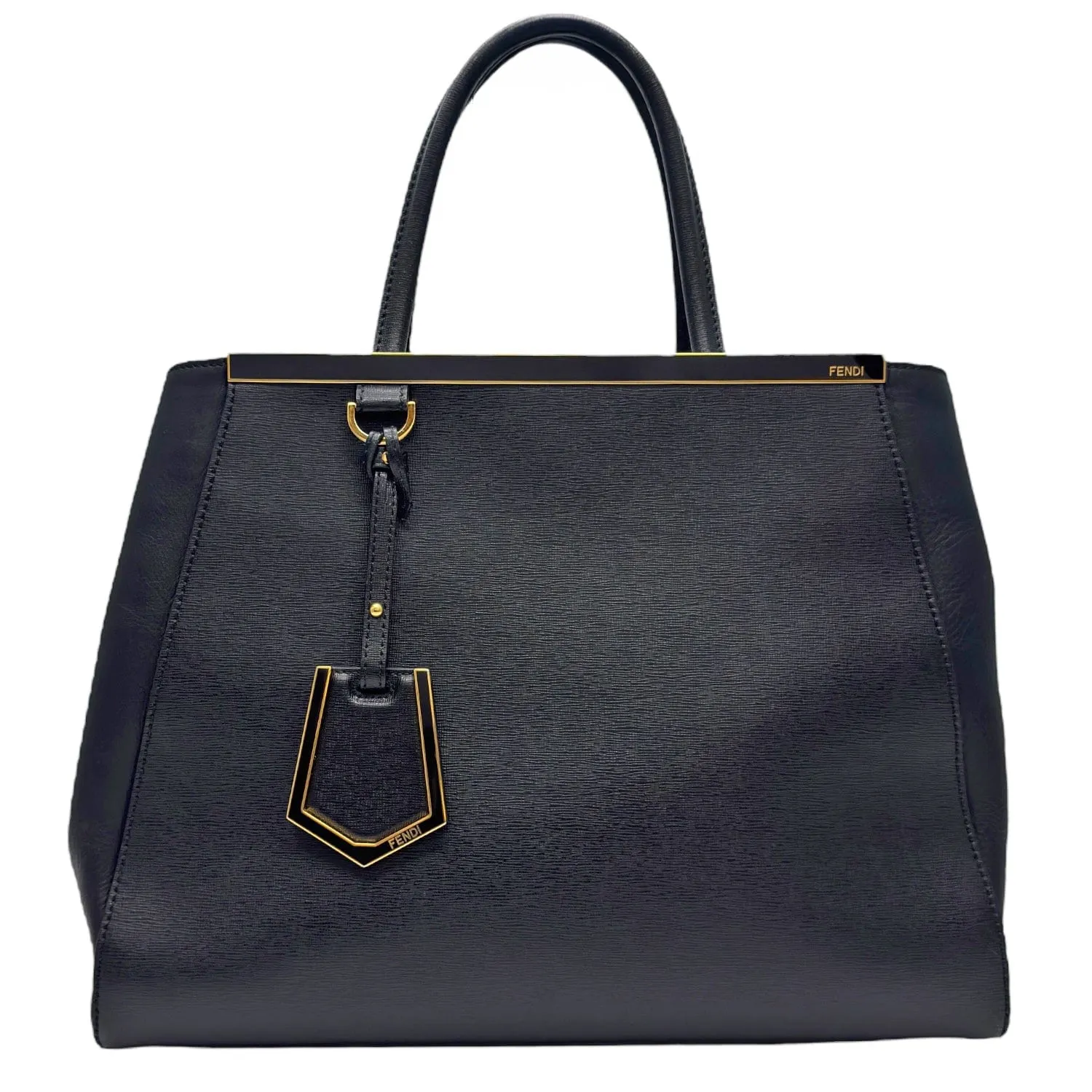 FENDI Leather 2Jours Medium Tote Bag - Black