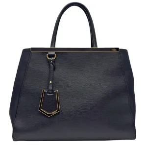 FENDI Leather 2Jours Medium Tote Bag - Black