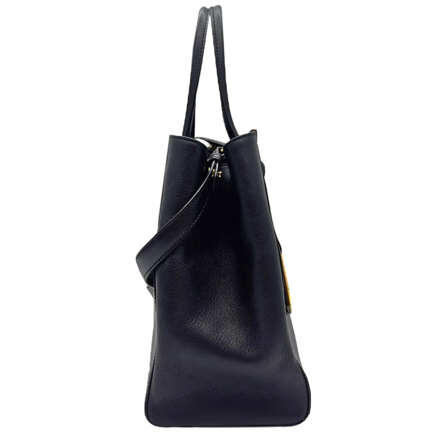FENDI Leather 2Jours Medium Tote Bag - Black
