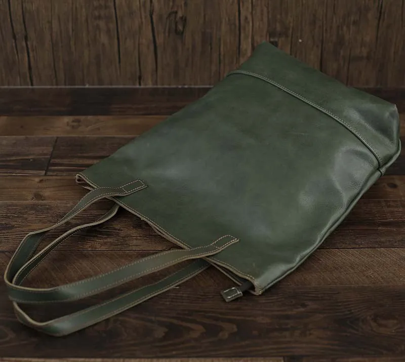 Flash Sale Full Grain Leather Tote Bag Large Leather Shoulder Bag Vintage Leather Handbag Work Tote Bag