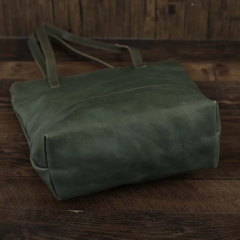 Flash Sale Full Grain Leather Tote Bag Large Leather Shoulder Bag Vintage Leather Handbag Work Tote Bag