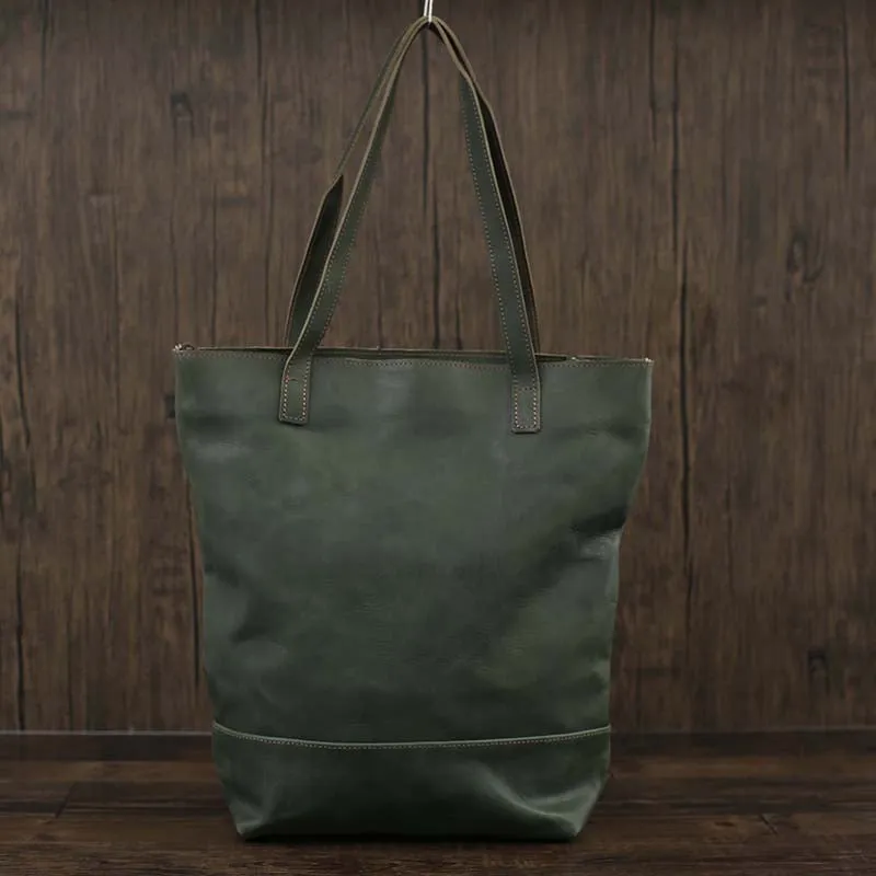 Flash Sale Full Grain Leather Tote Bag Large Leather Shoulder Bag Vintage Leather Handbag Work Tote Bag