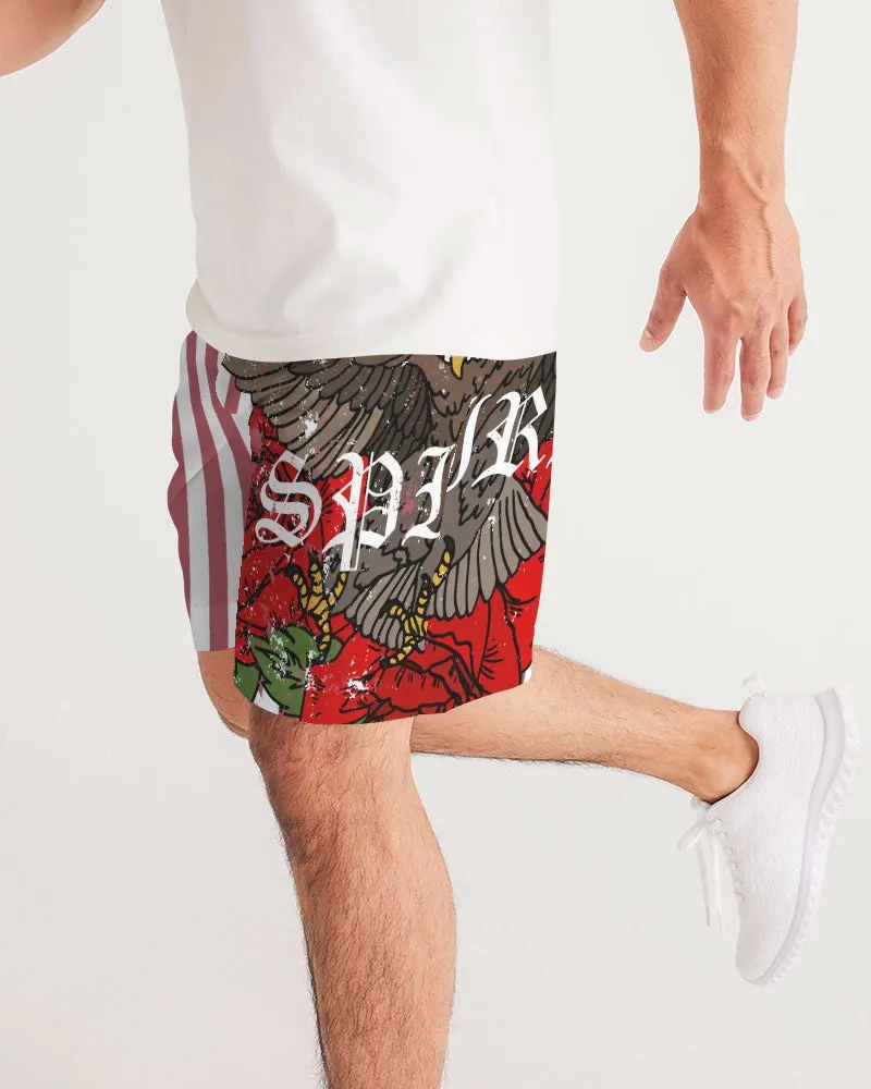 Flowers And Stripes Masculine Jogger Shorts