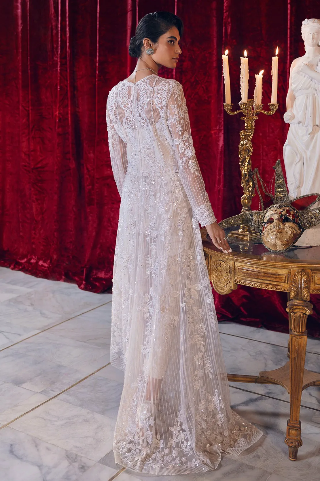 Formal Pakistani Dress In White Color 2021 #PF150