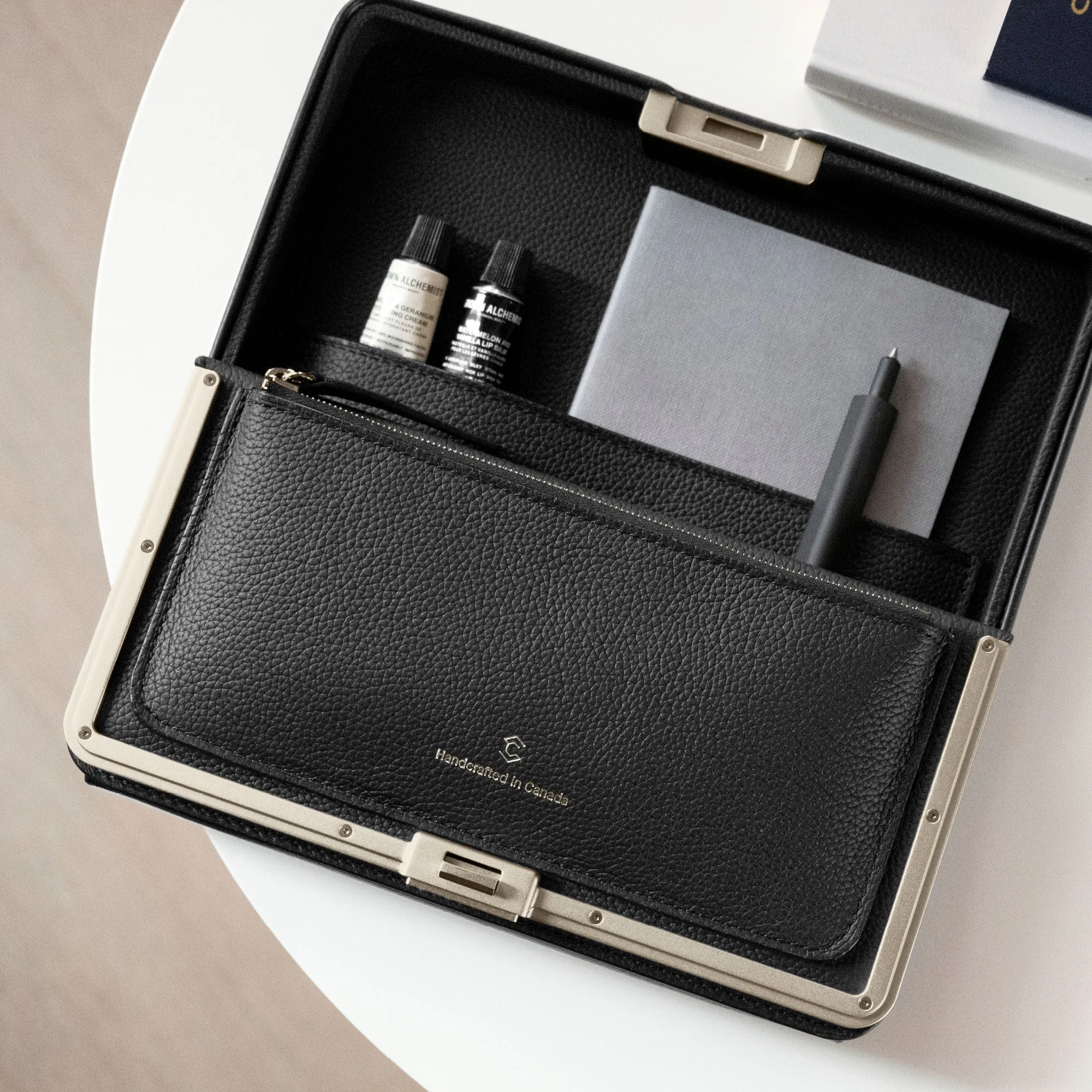 FRASER TRAVEL WALLET - BLACK / CHAMPAGNE
