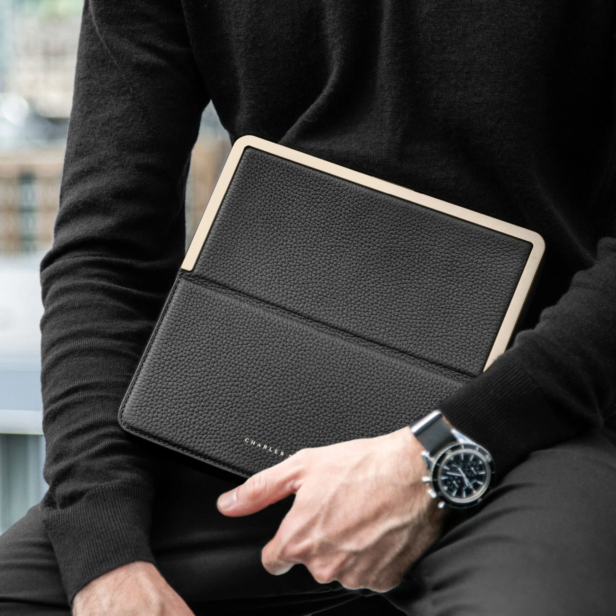 FRASER TRAVEL WALLET - BLACK / CHAMPAGNE
