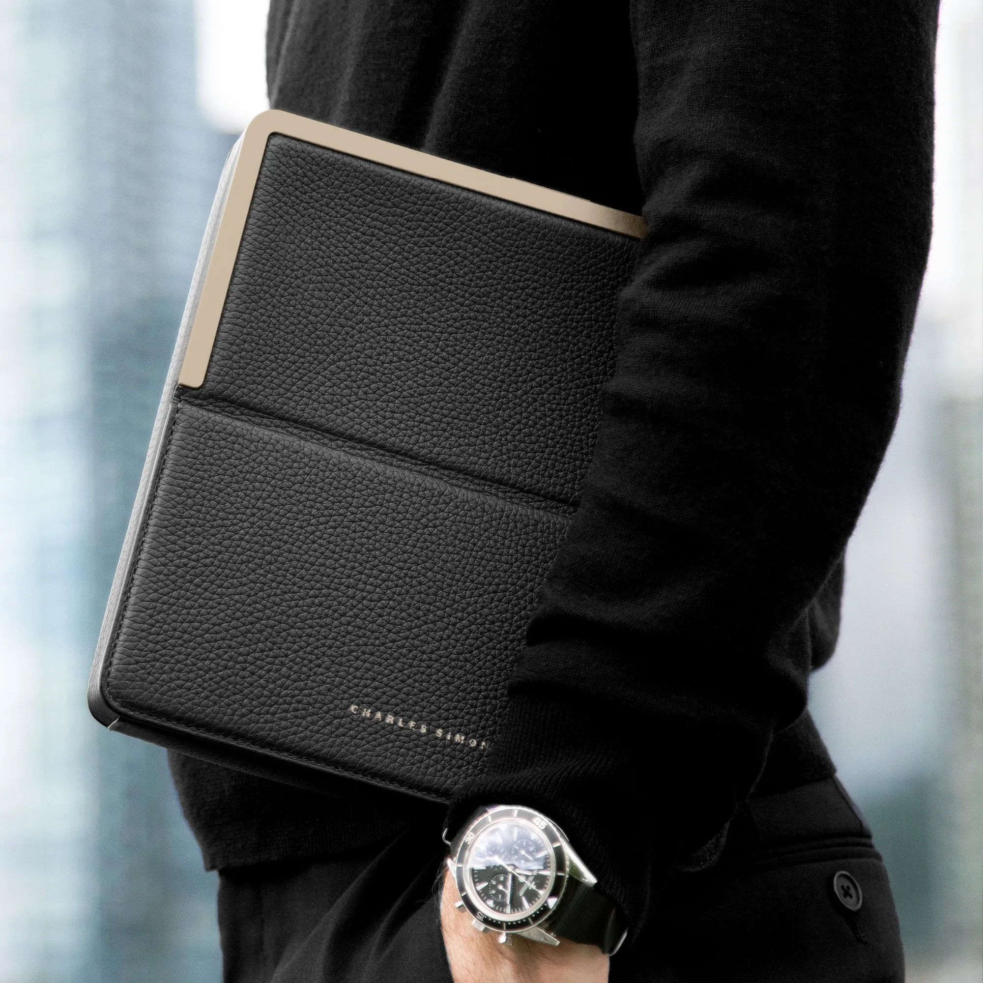 FRASER TRAVEL WALLET - BLACK / CHAMPAGNE