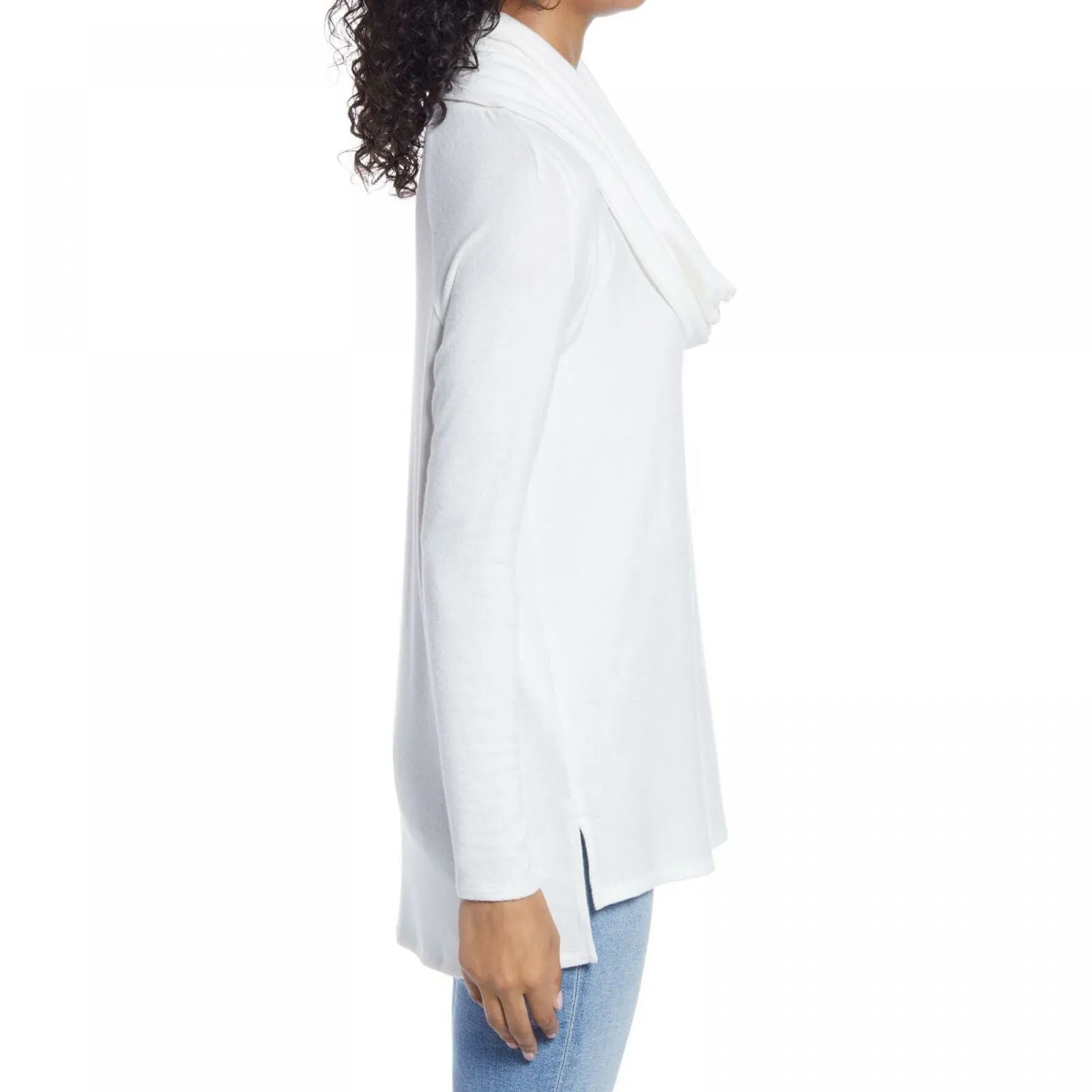 Gibsonlook Women's Convertible Neck Cozy Fleece Lightweight Tunic Sweater