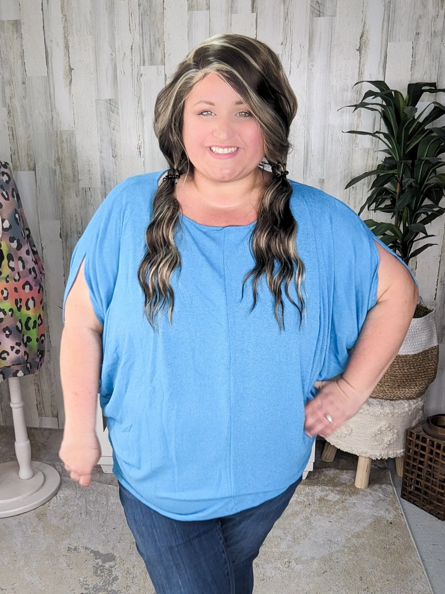 Grace Slouchy Dolman Sleeve Scoopneck Top (2 colors)