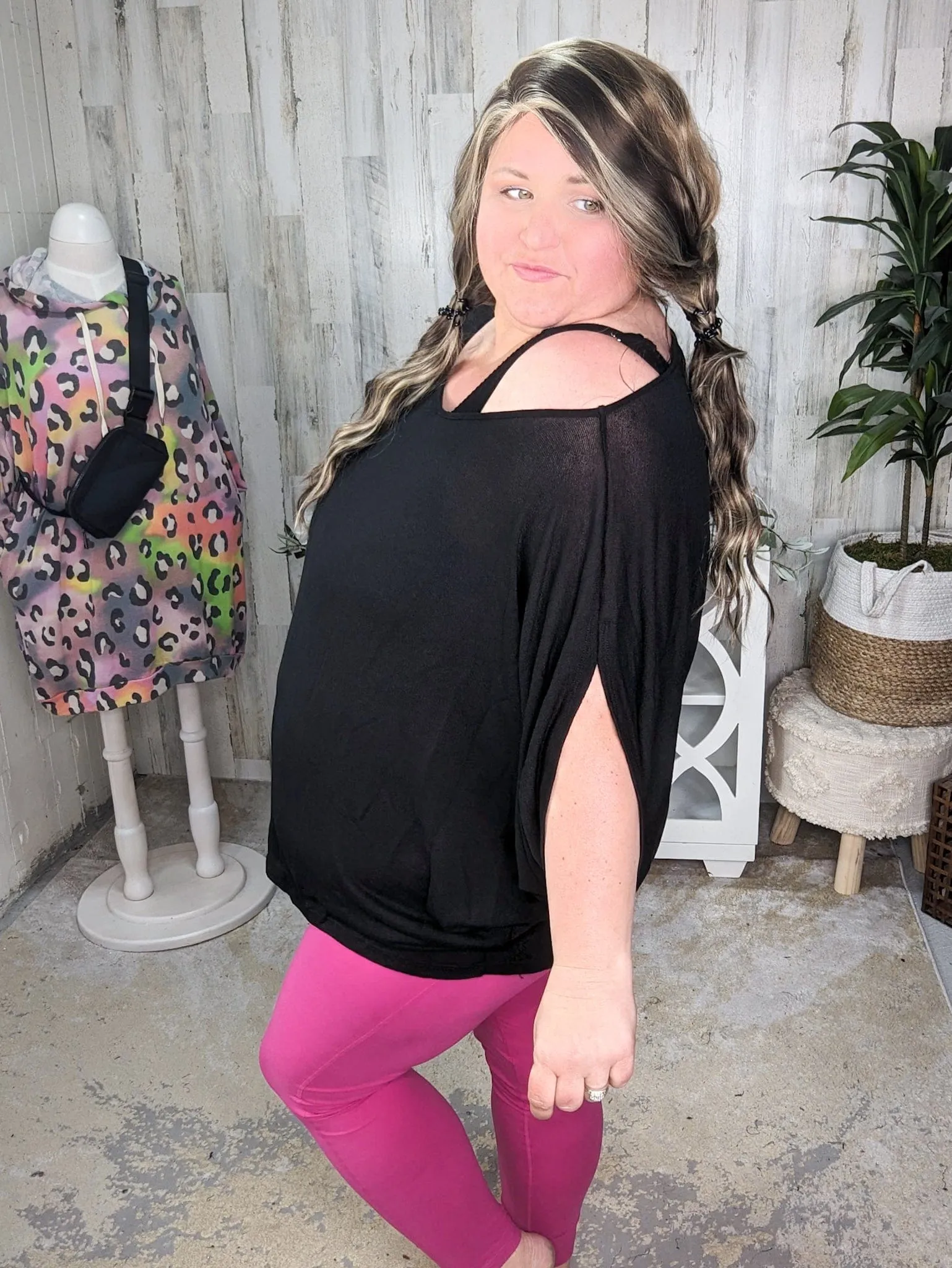 Grace Slouchy Dolman Sleeve Scoopneck Top (2 colors)