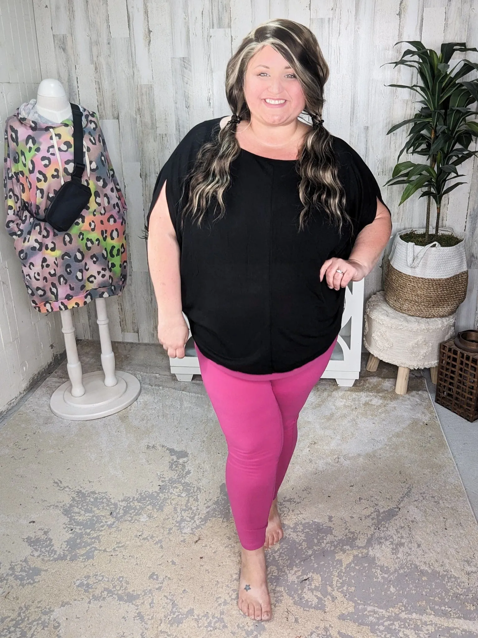 Grace Slouchy Dolman Sleeve Scoopneck Top (2 colors)