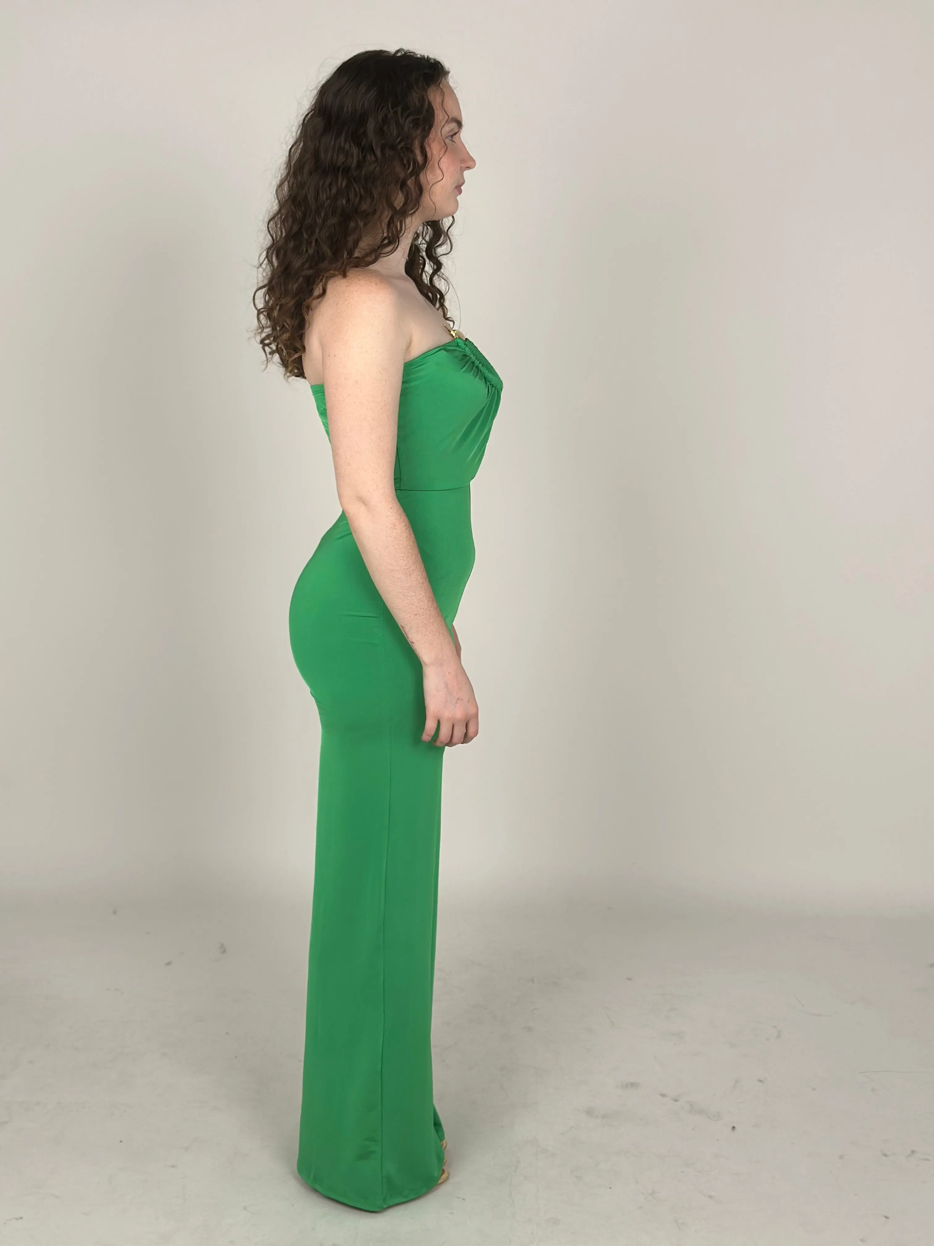 Green Off Shoulder Jumpsuit