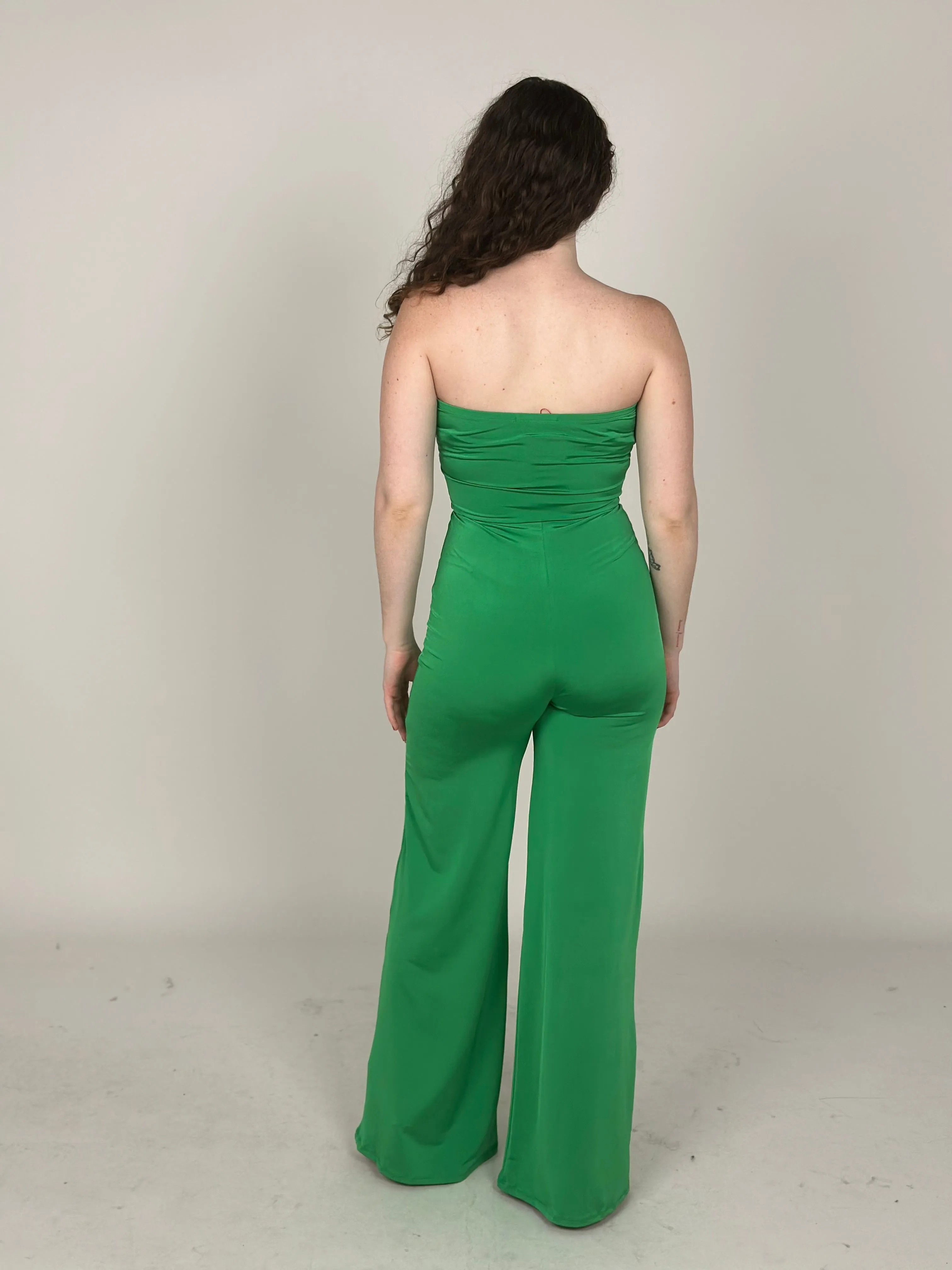 Green Off Shoulder Jumpsuit