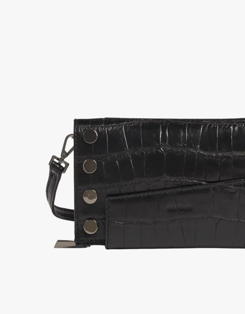 Hammitt Levy Crossbody Clutch in Evening Crocco & Gunmetal