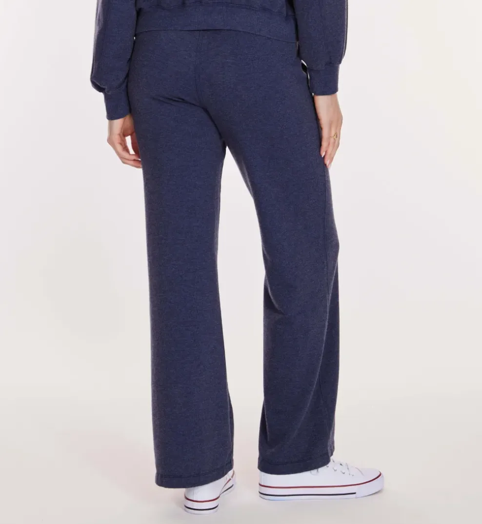 Heathered Navy Long Straight Leg Sweatpants