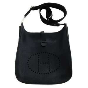Hermes Black Evelyne Unisex GM Clemence Cross Body Messenger Bag Iconic Gift!