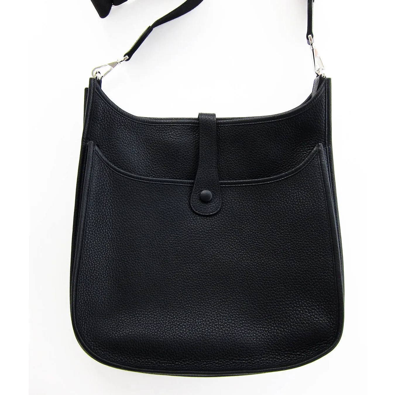 Hermes Black Evelyne Unisex GM Clemence Cross Body Messenger Bag Iconic Gift!