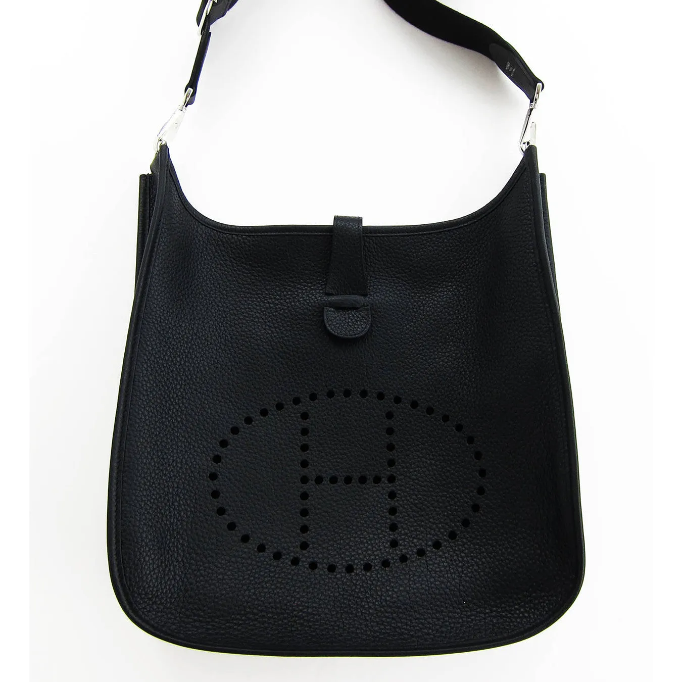 Hermes Black Evelyne Unisex GM Clemence Cross Body Messenger Bag Iconic Gift!
