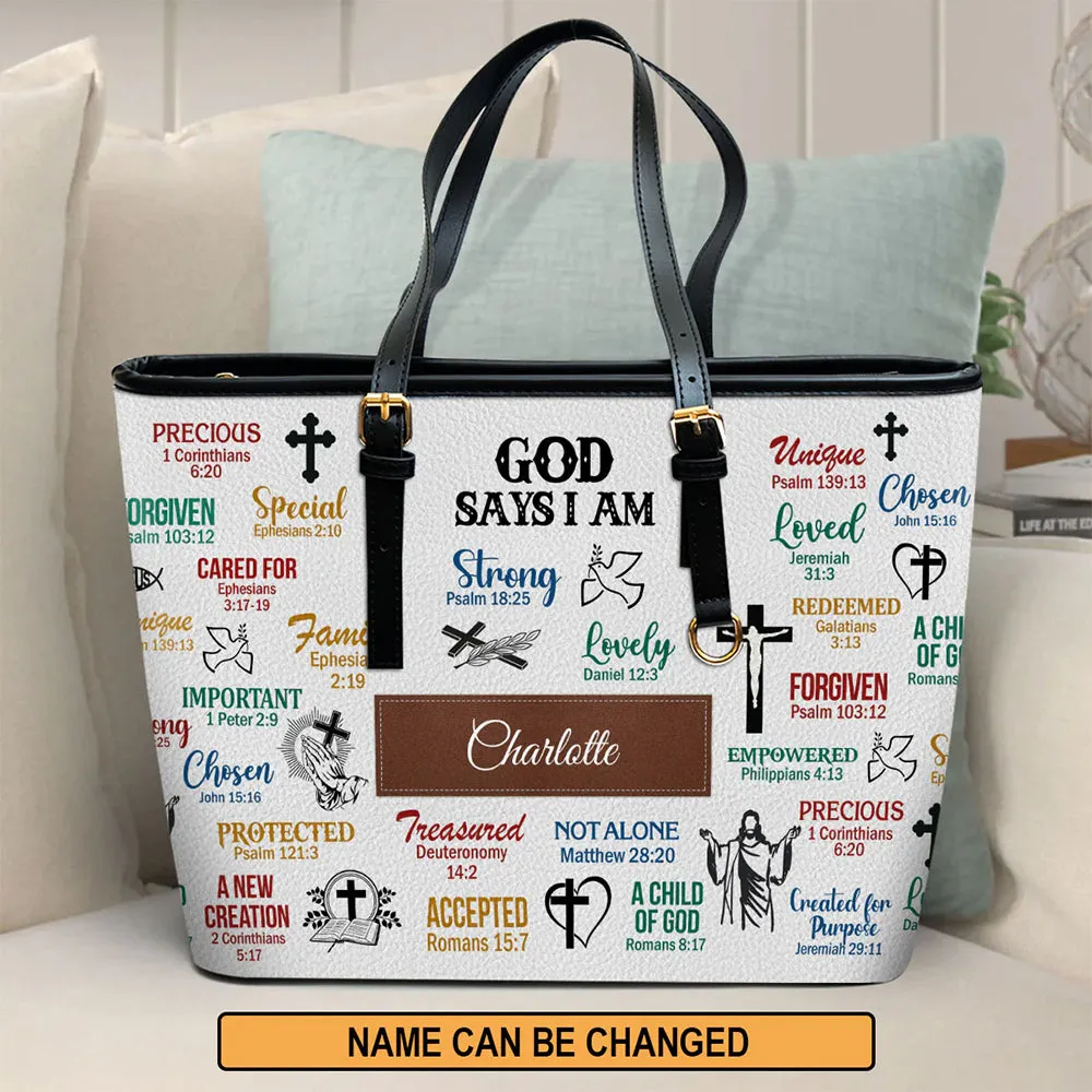 HPSP Checkbook Cover, Personalized Card Bag, God Says I Am, Scripture Gifts For Christian Women.