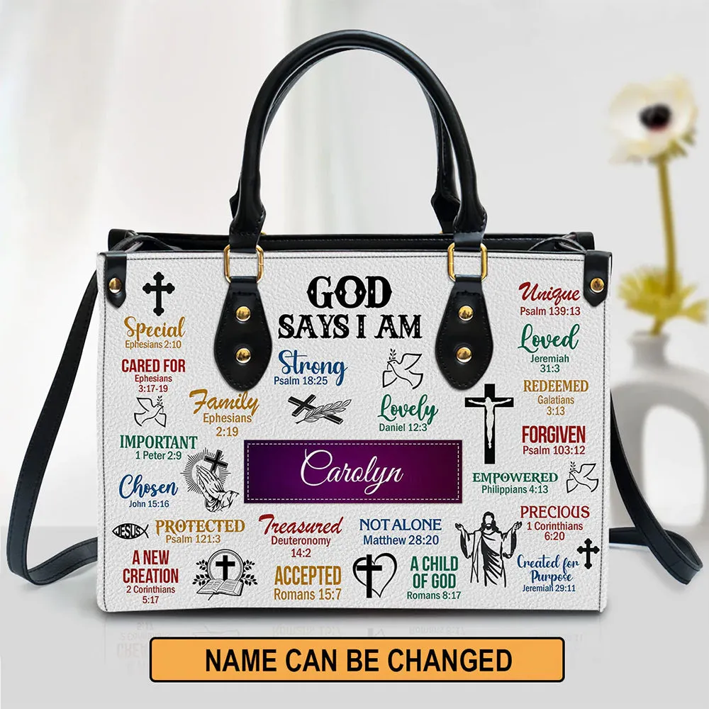 HPSP Checkbook Cover, Personalized Card Bag, God Says I Am, Scripture Gifts For Christian Women.