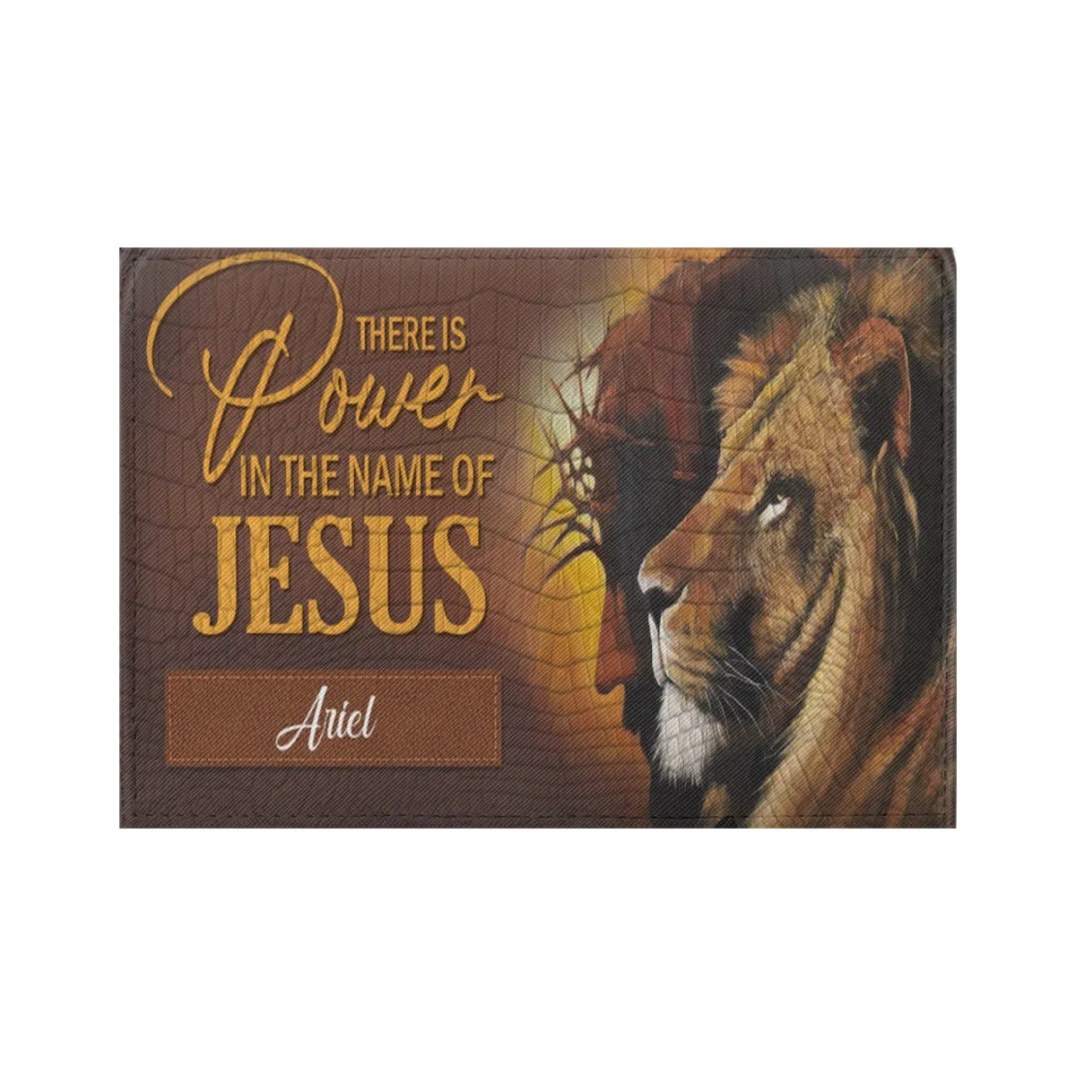 HPSP Checkbook Cover, Personalized PU Card Bag, There Is Power In The Name Of Jesus.