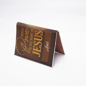 HPSP Checkbook Cover, Personalized PU Card Bag, There Is Power In The Name Of Jesus.