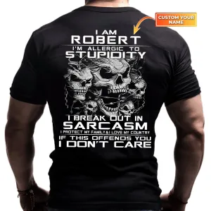 I Protect My Family Personalized Name 2D Black Tshirt - N94