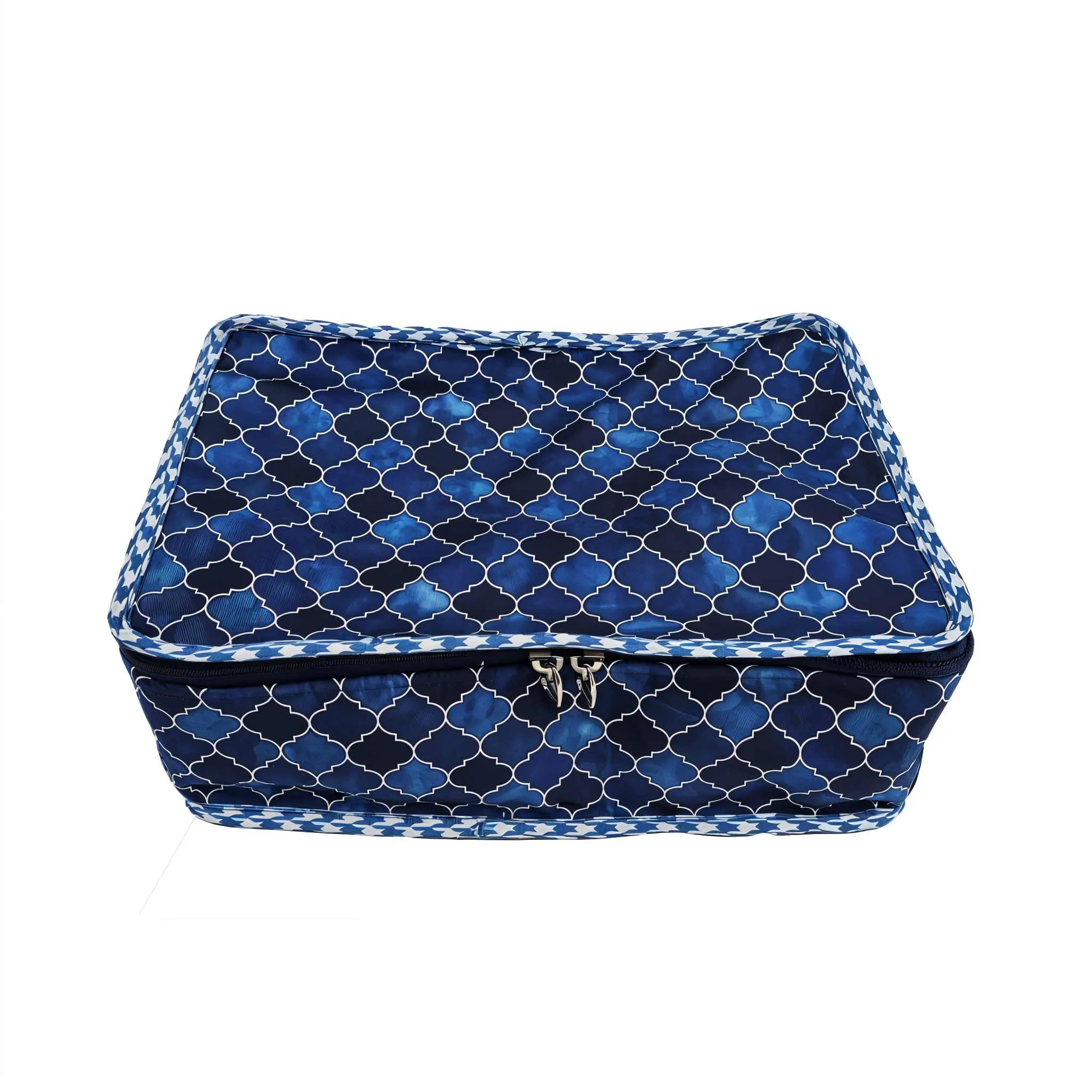 INDIGO MOSAIC PRINT JEWELRY ORGANIZER