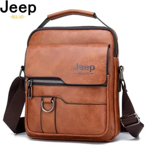 JEEP Crossbody Messenger Bags Business Brand Shoulder New Leather For Men
