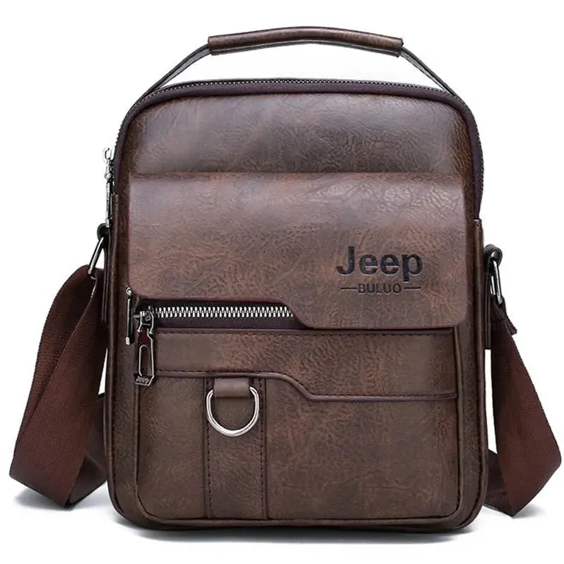 JEEP Crossbody Messenger Bags Business Brand Shoulder New Leather For Men