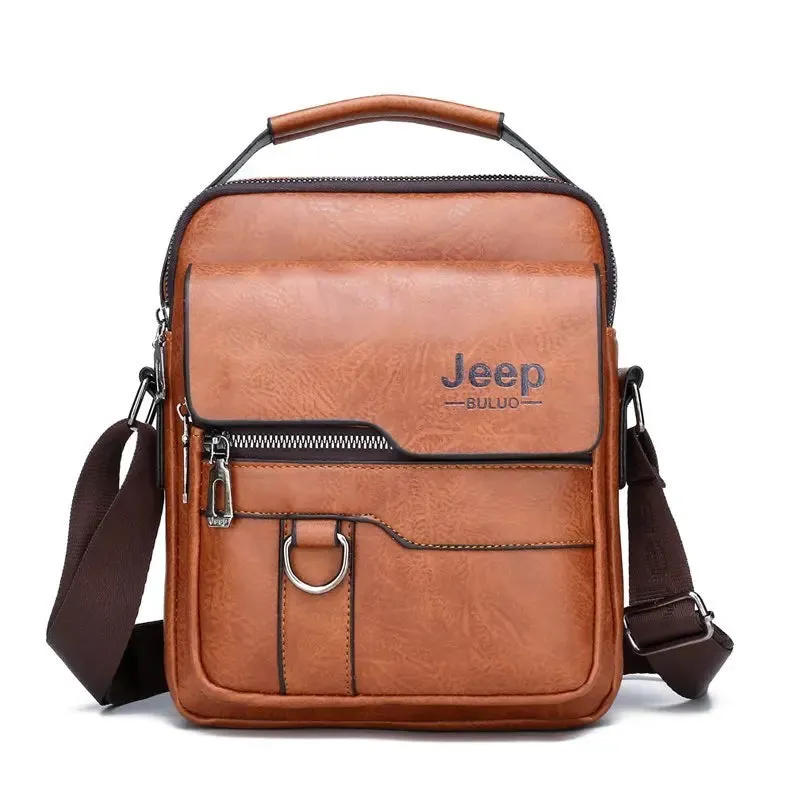 JEEP Crossbody Messenger Bags Business Brand Shoulder New Leather For Men