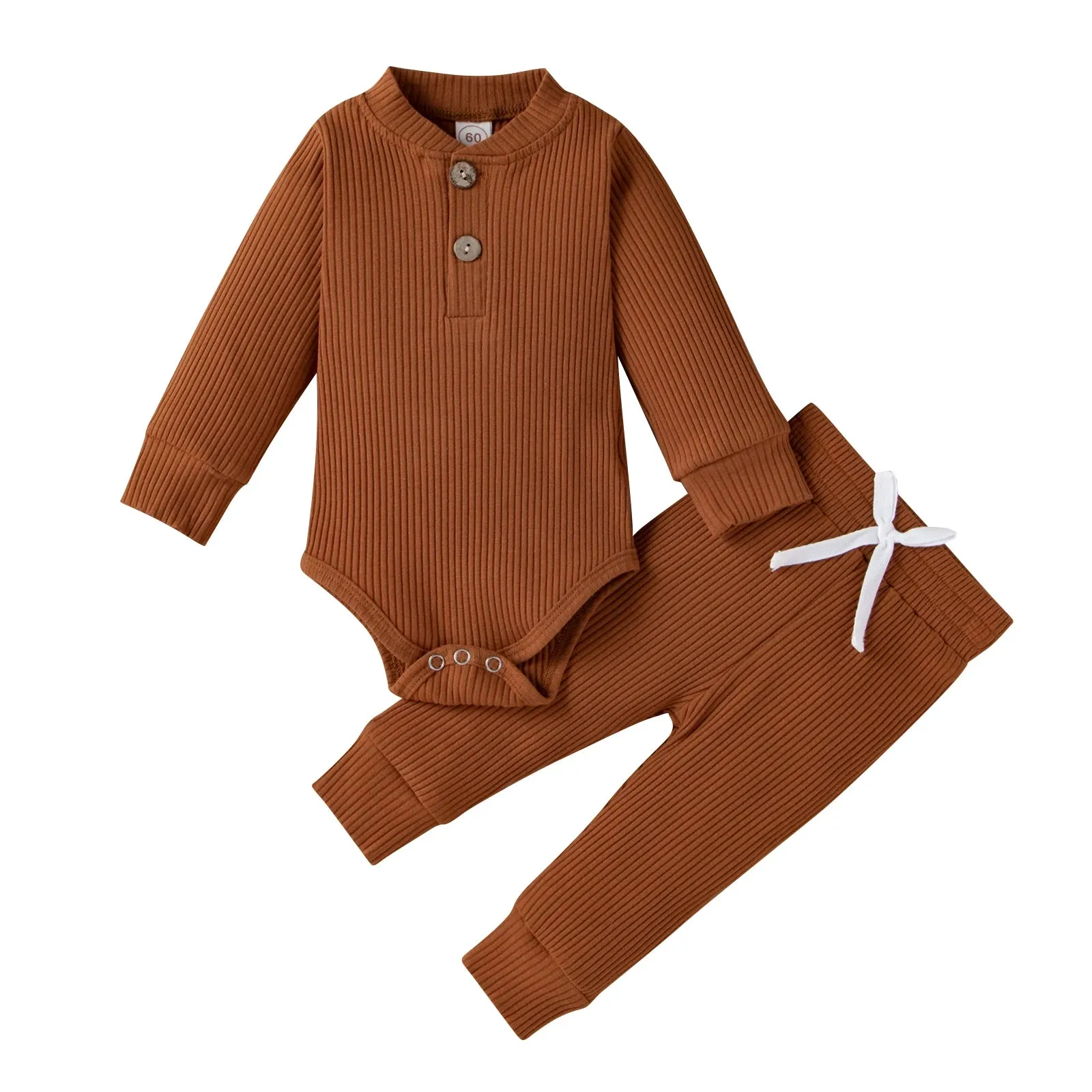 Knitted Ribbed Long Sleeve Sets