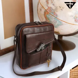 Leatherette Crossbody Sling Bag (Brown)