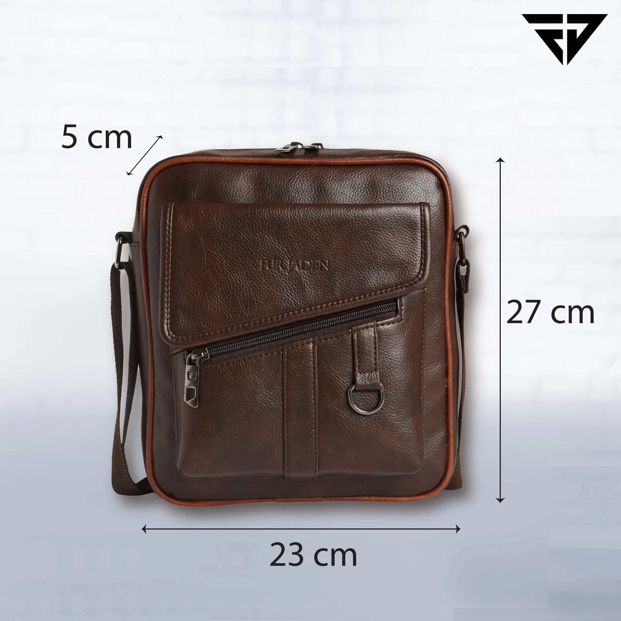 Leatherette Crossbody Sling Bag (Brown)