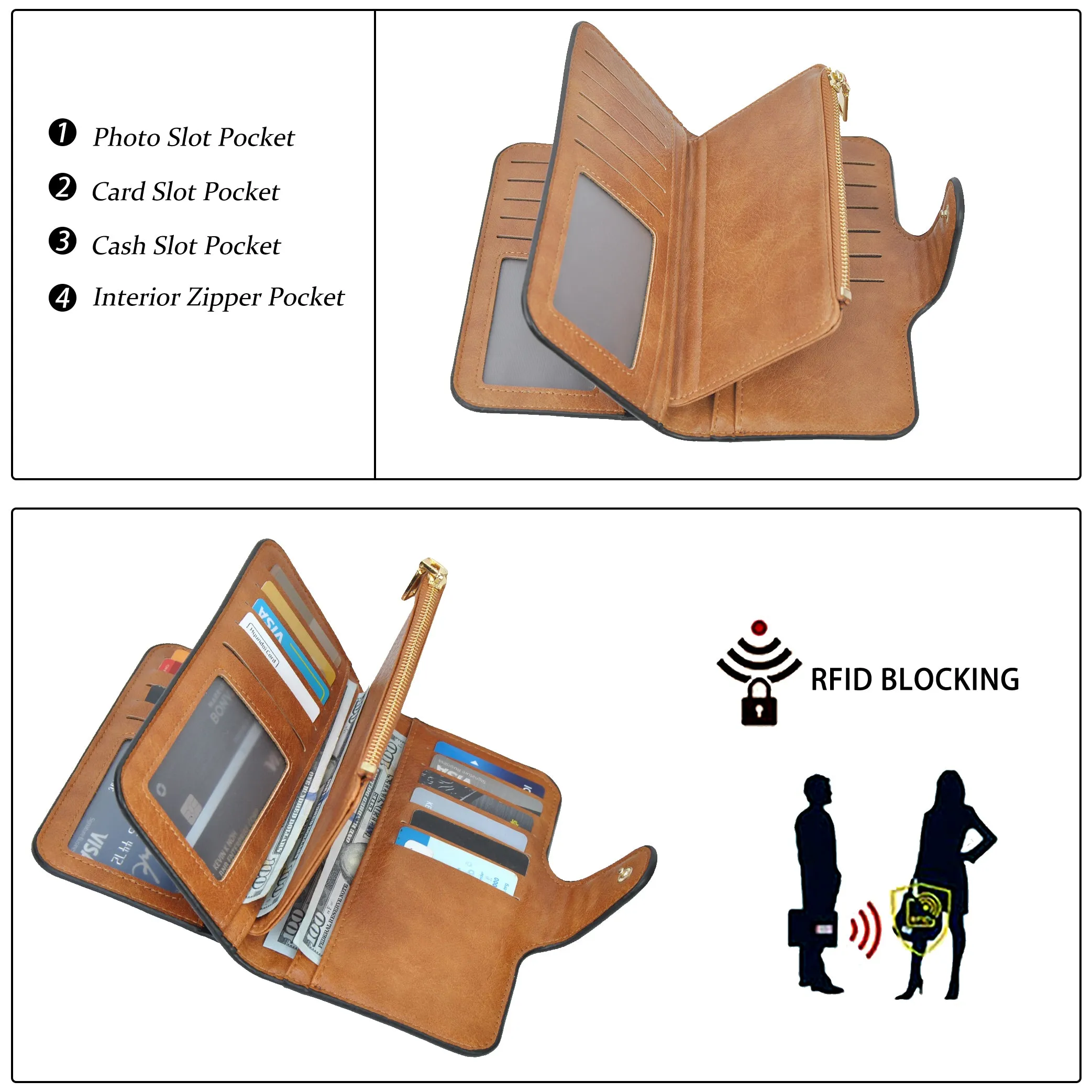 Light Brown NGIL Trifold Wallet