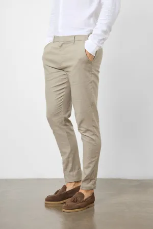 Linen Blend Suit Trousers in Dark Stone