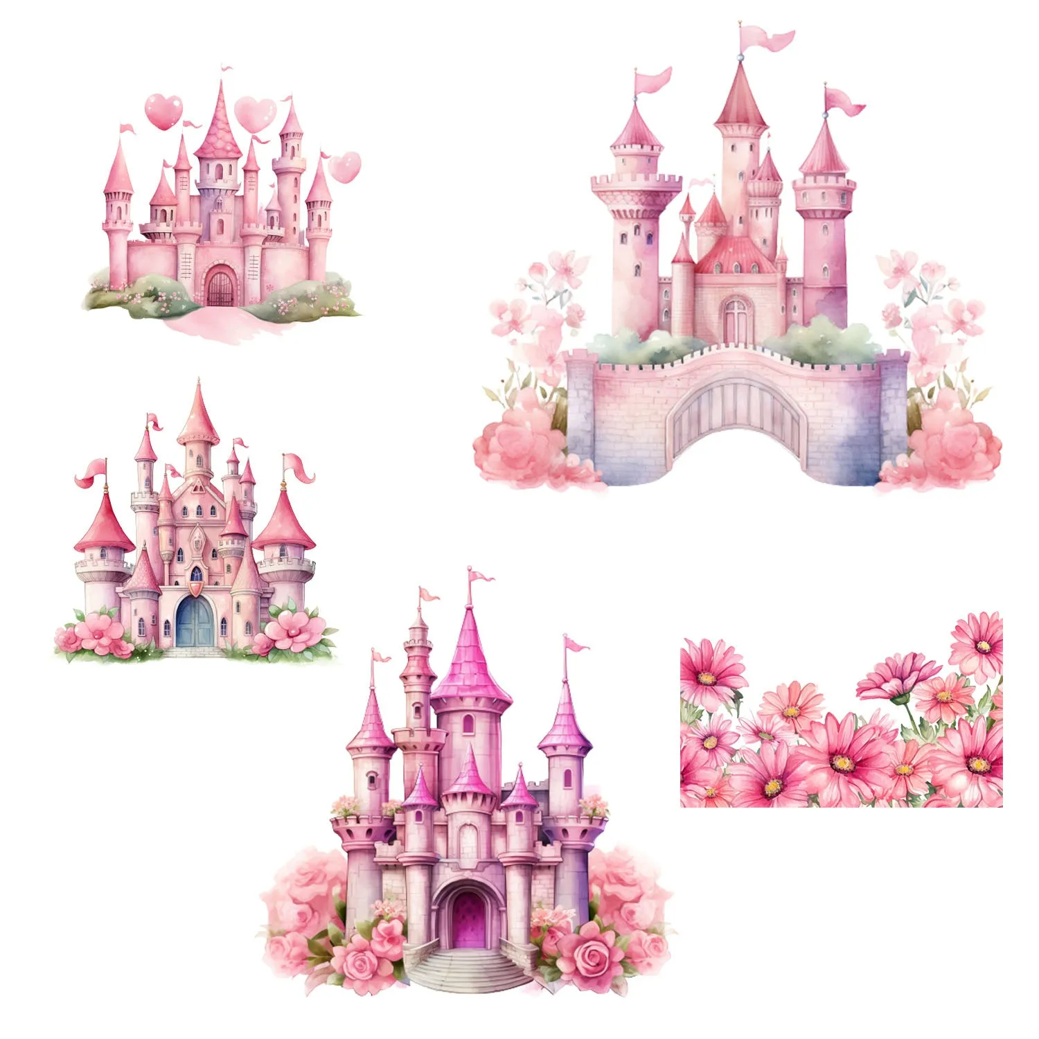 Little Princess Clipart, Watercolor Princess Clipart,Little Princess Ornaments, Baby Princess, Castle Sublimation Design, Princess Birthday, Fairytale Princes 008