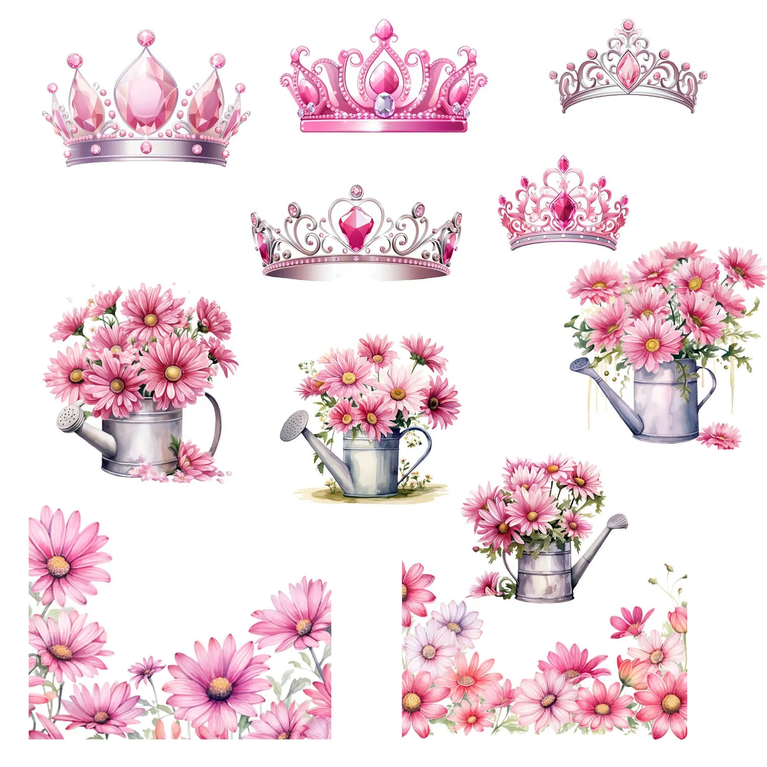 Little Princess Clipart, Watercolor Princess Clipart,Little Princess Ornaments, Baby Princess, Castle Sublimation Design, Princess Birthday, Fairytale Princes 008